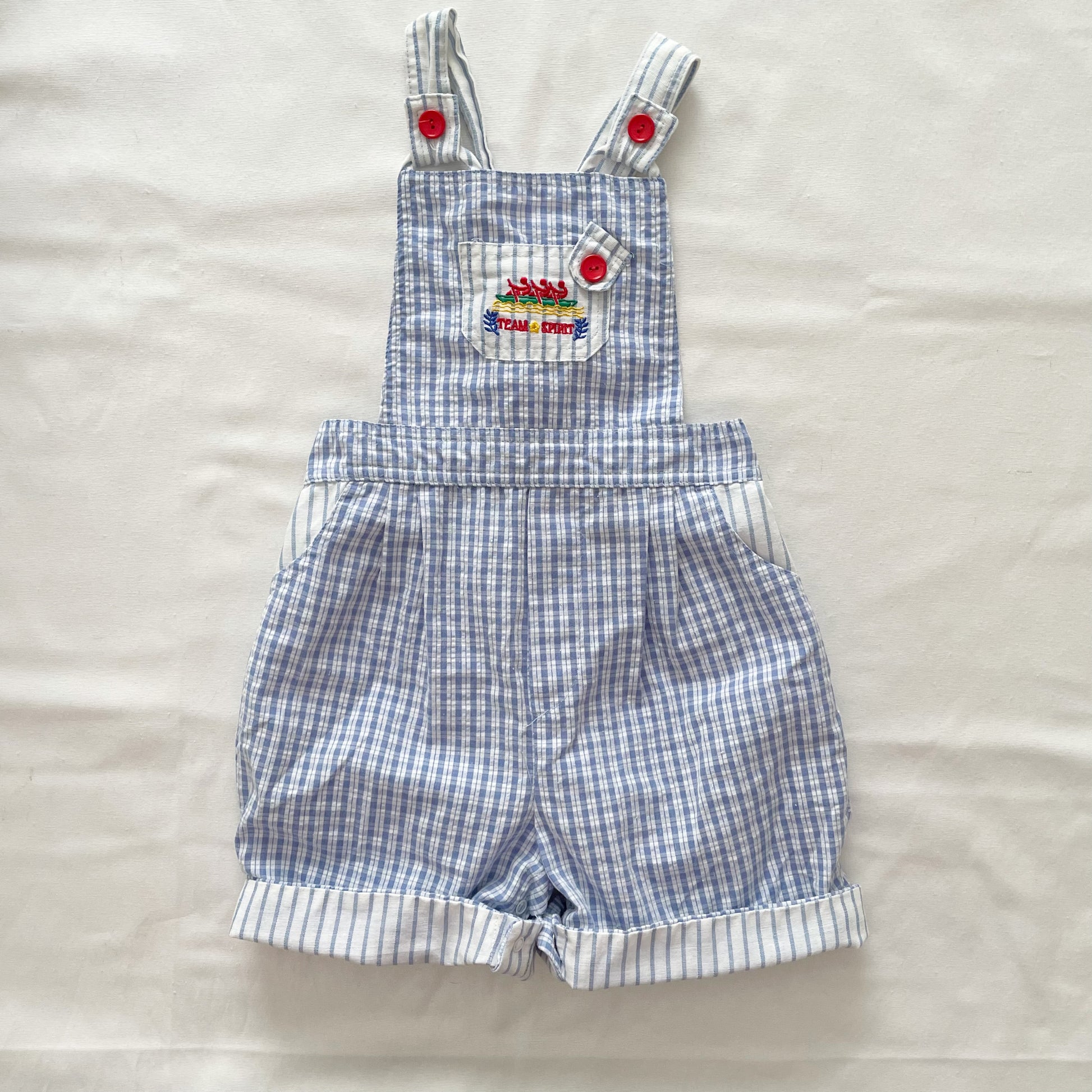Tiny Tots Rowing Seersucker Romper - Yellow Clover Vintage Kids Clothes