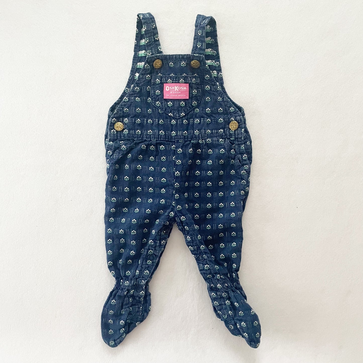 OshKosh Flower Woven Footed Overalls