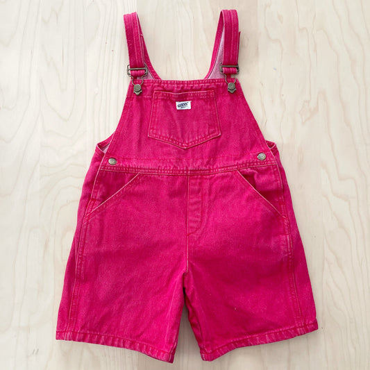 Vintage Guess Red Denim Shortalls - Yellow Clover Vintage Kids Clothes