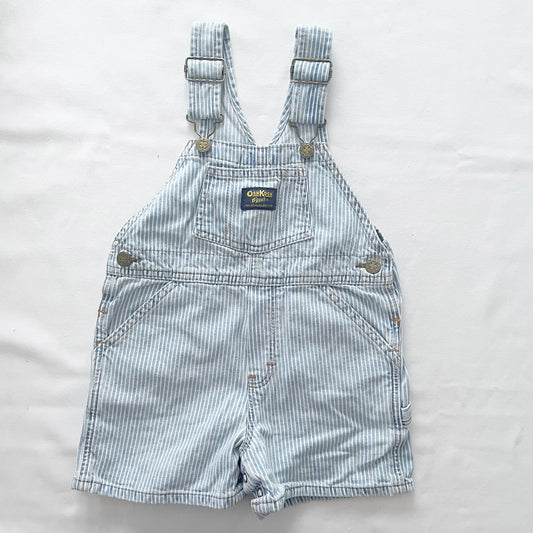OshKosh Light Wash Hickory Stripe Shortalls - Yellow Clover Vintage Kids Clothes