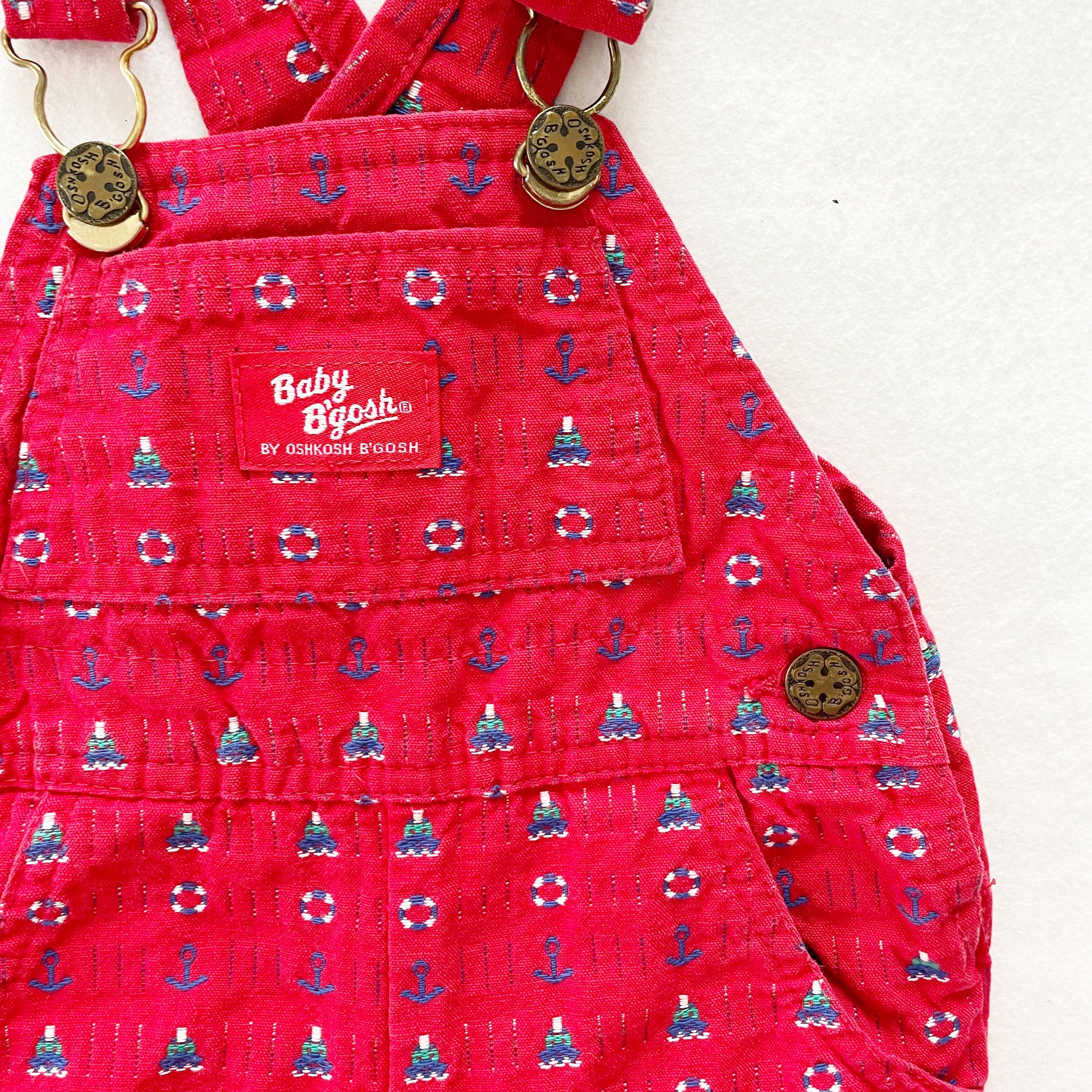 Baby B’gosh Nautical Woven Overalls - Yellow Clover Vintage Kids Clothes