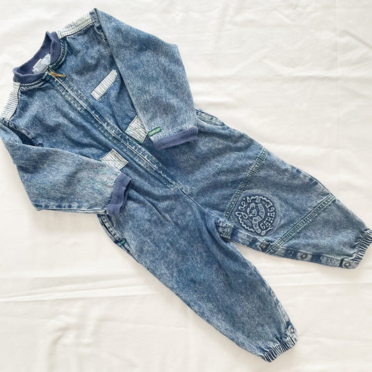 OshKosh Joe’s Garage Acid Wash Jumpsuit - Yellow Clover Vintage Kids Clothes