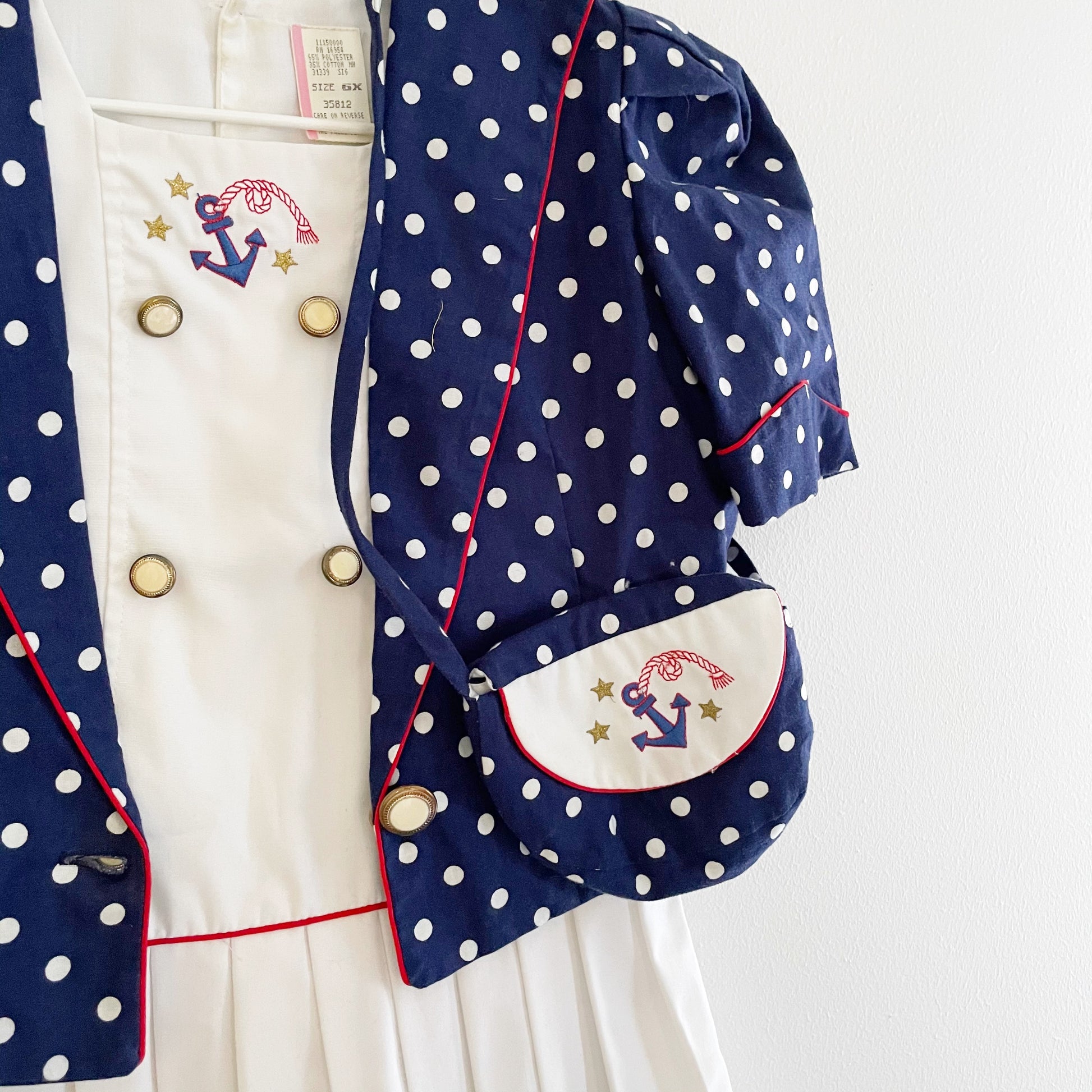Vintage Nautical Dress, Jacket + Purse Set - Yellow Clover Vintage Kids Clothes