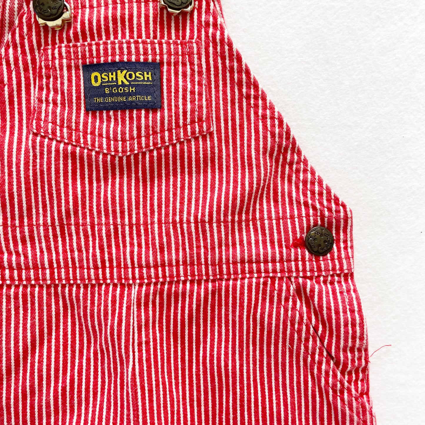 OshKosh Red Hickory Stripe Overalls