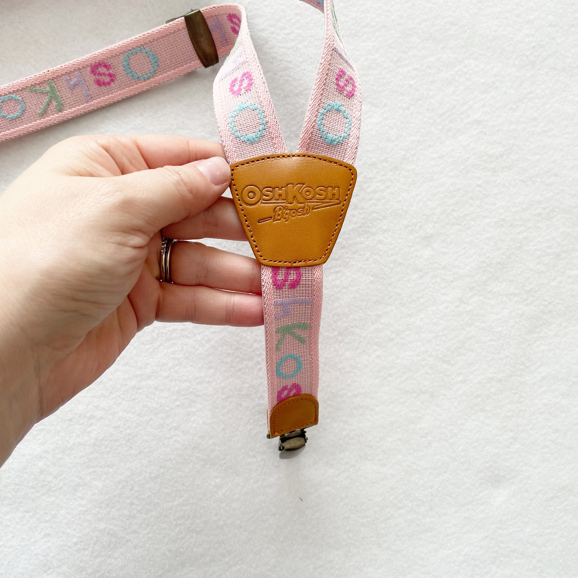 OshKosh Spell Out Suspenders - Yellow Clover Vintage Kids Clothes