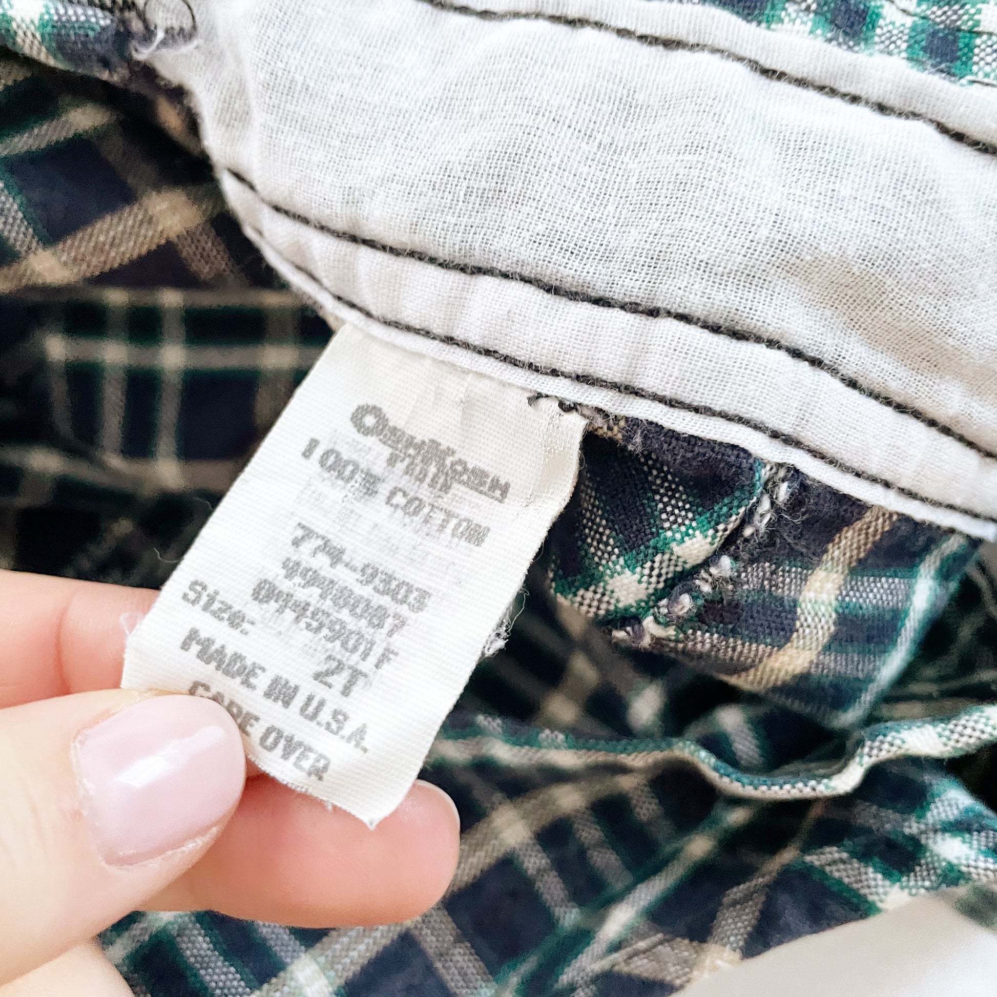 OshKosh Plaid Shortalls - Yellow Clover Vintage Kids Clothes