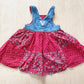 OshKosh Red Patterned Cord Skirtall - Yellow Clover Vintage Kids Clothes
