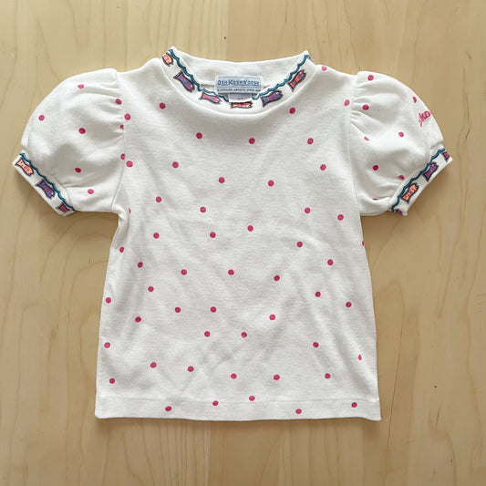 OshKosh Fish Polka Dot Layer Top - Yellow Clover Vintage Kids Clothes
