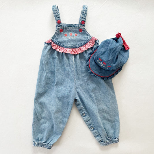 Baby B’gosh Lighter Denim Bubble Overalls with Hat