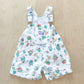 Vintage OshKosh Potted Plant Print Shortalls - Yellow Clover Vintage Kids Clothes