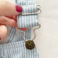 OshKosh Baby Blue Hickory Stripe Shortalls - Yellow Clover Vintage Kids Clothes