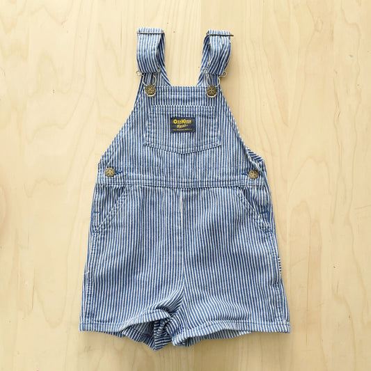 OshKosh Hickory Striped Shortalls - Yellow Clover Vintage Kids Clothes