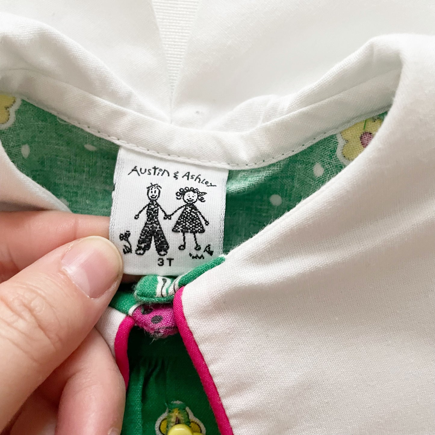 Austin & Ashley Ladybug Flower Dress Set tag - Yellow Clover Vintage Kids Clothes