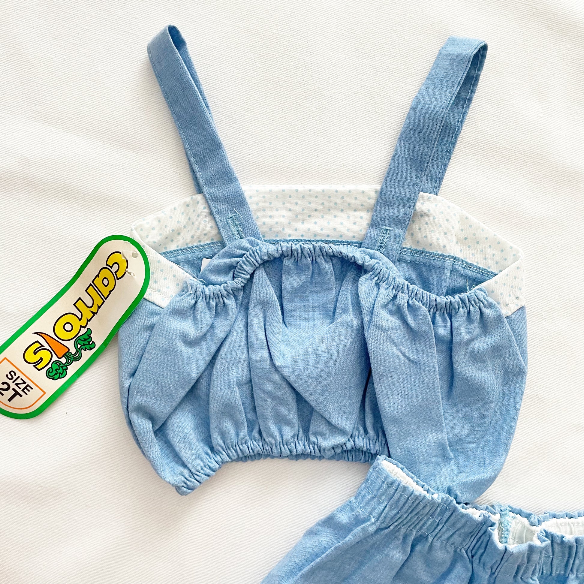 Cropped Blue Tank Set • 2T - Yellow Clover Vintage Kids Clothes