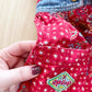 OshKosh Red Patterned Cord Skirtall - Yellow Clover Vintage Kids Clothes