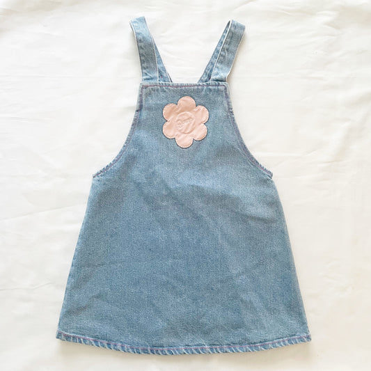 Guess Flower Appliqué Denim Dress - Yellow Clover Vintage Kids Clothes
