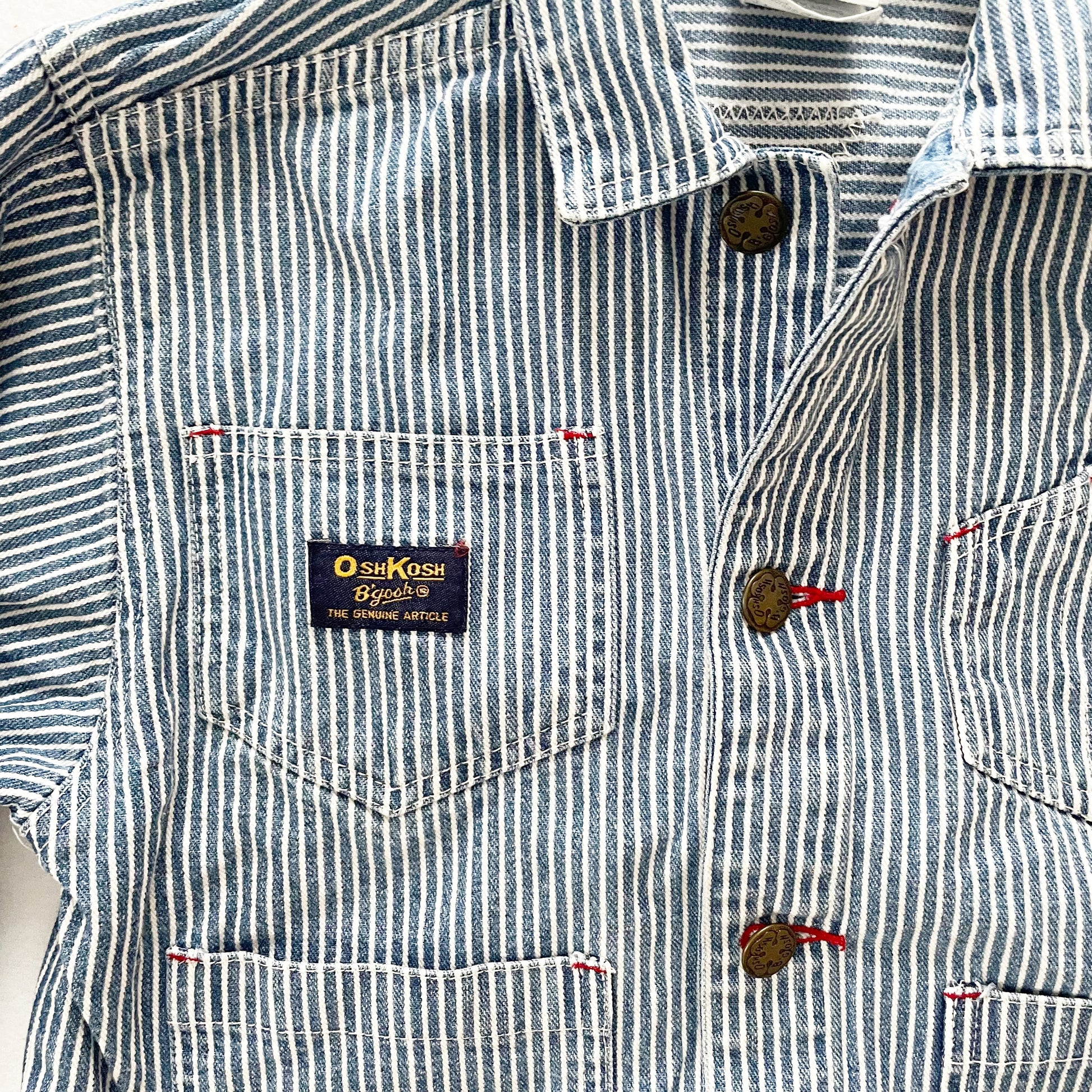 OshKosh Hickory Stripe Chore Coat - Yellow Clover Vintage Kids Clothes
