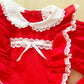 Vintage Winnie the Pooh Red Ruffle Dress - Yellow Clover Vintage Kids Clothes