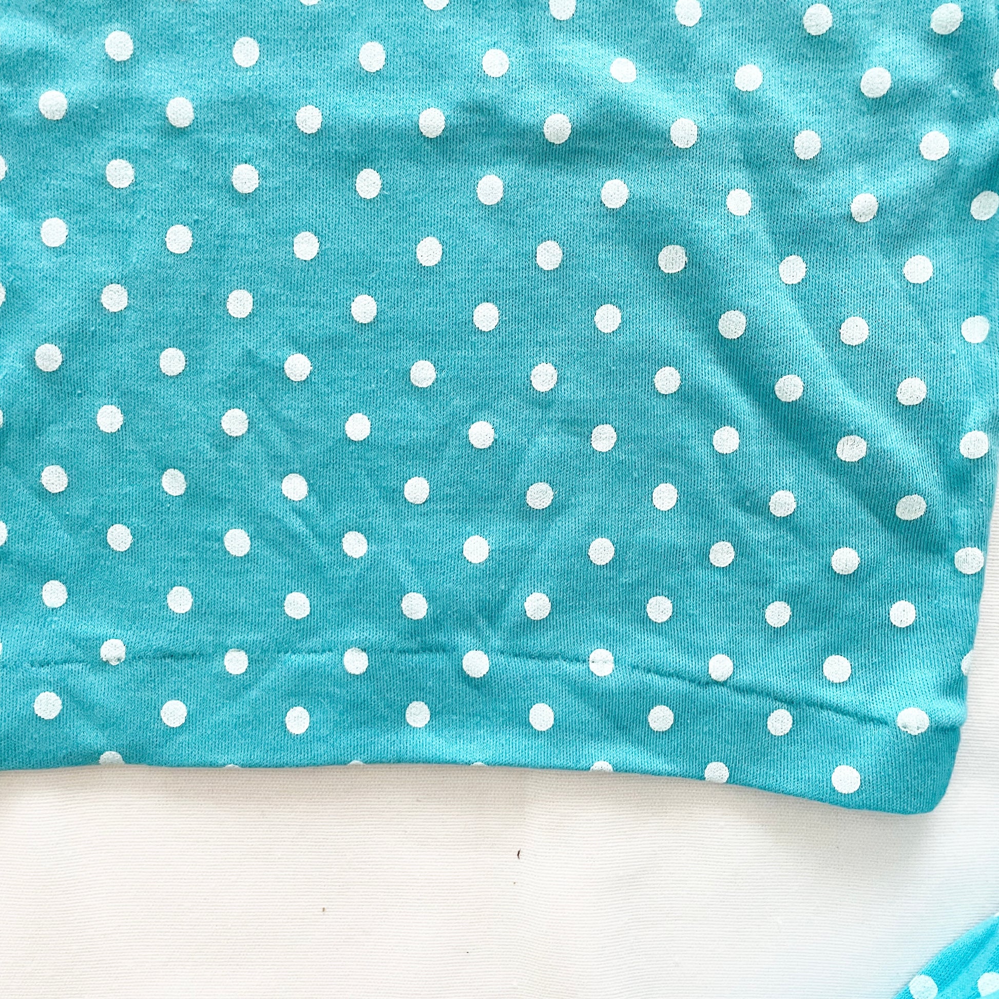 Turquoise Polka Dot Boat Neck Set • 2T - Yellow Clover Vintage Kids Clothes