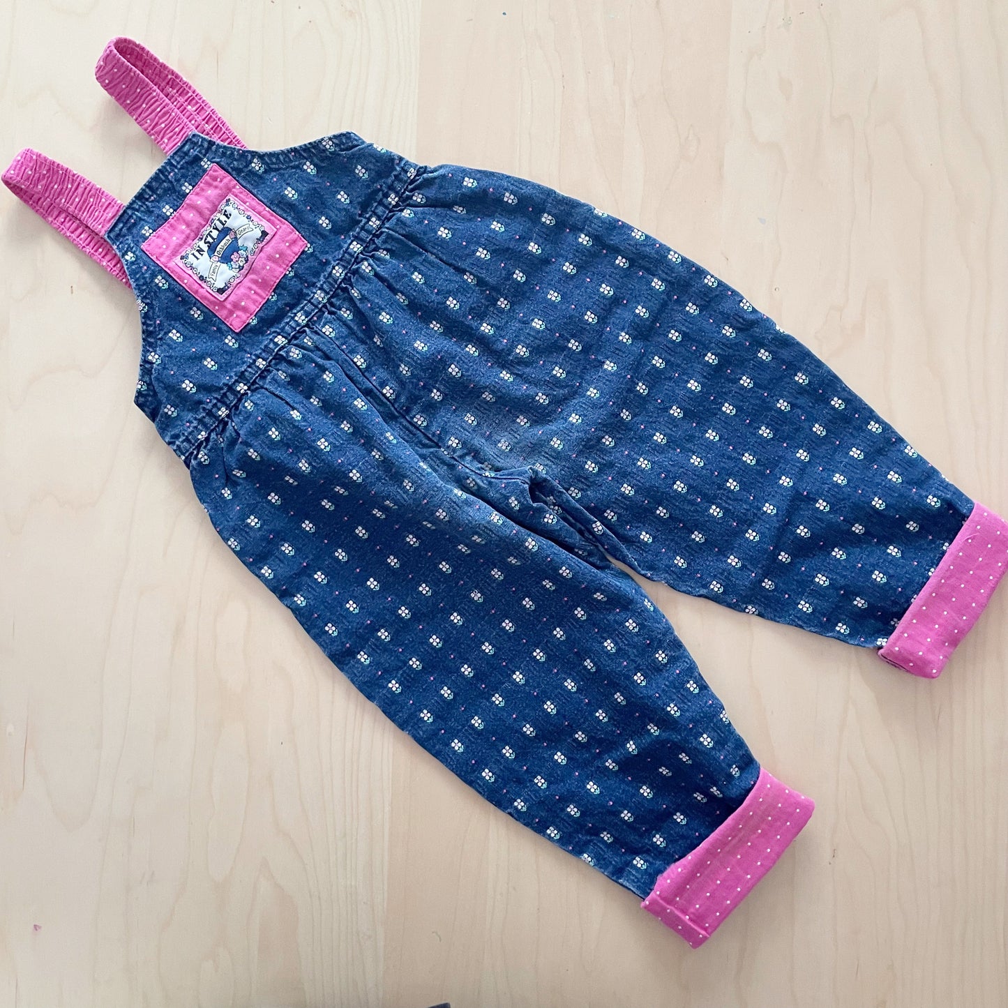 OshKosh Flower Woven Cuffed Overalls