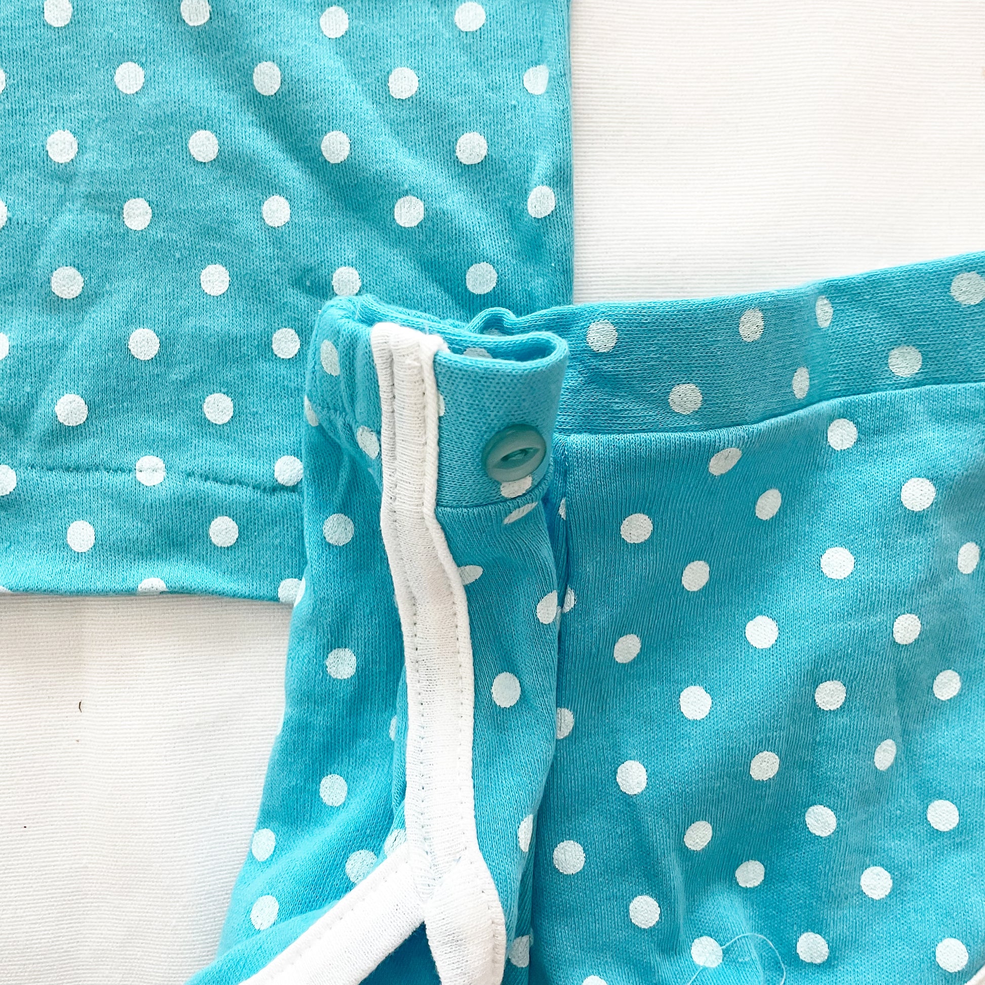 Turquoise Polka Dot Boat Neck Set • 2T - Yellow Clover Vintage Kids Clothes