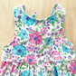 Vintage OshKosh Bright Floral Tie Back Dress - Yellow Clover Vintage Kids Clothes