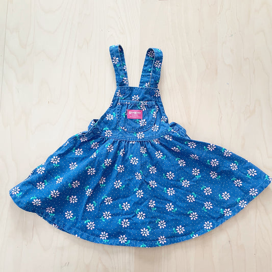 Vintage OshKosh Blue Floral Skirtall - Yellow Clover Vintage Kids Clothes