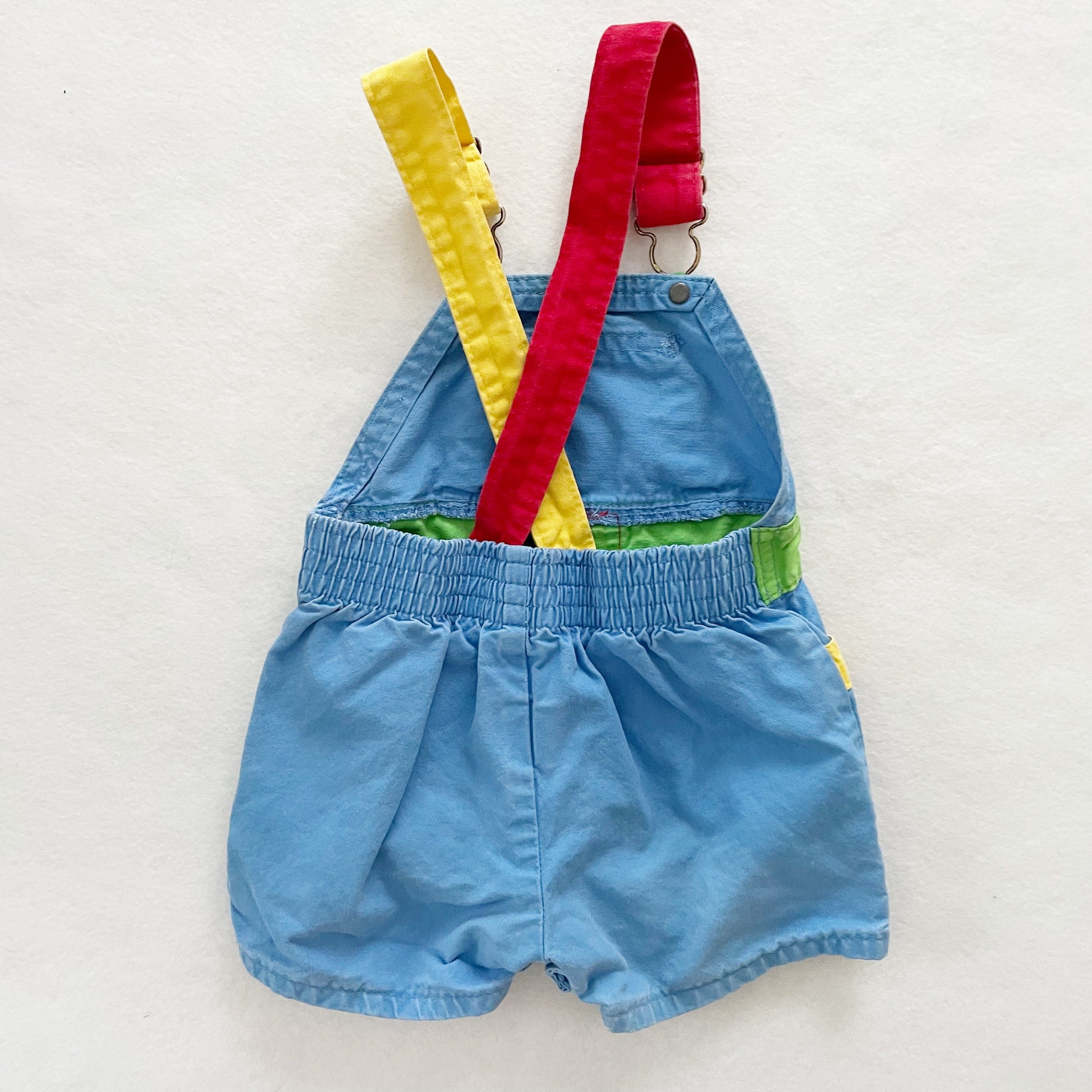 OshKosh Color Block Shortalls - Yellow Clover Vintage Kids Clothes
