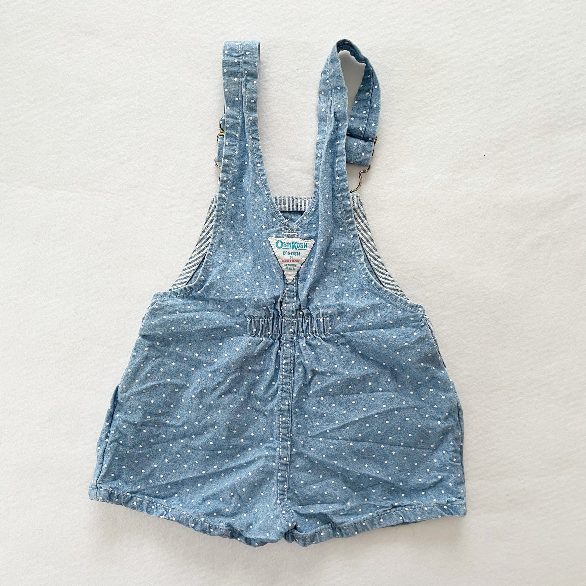 OshKosh Stripes + Dots Shortalls - Yellow Clover Vintage Kids Clothes