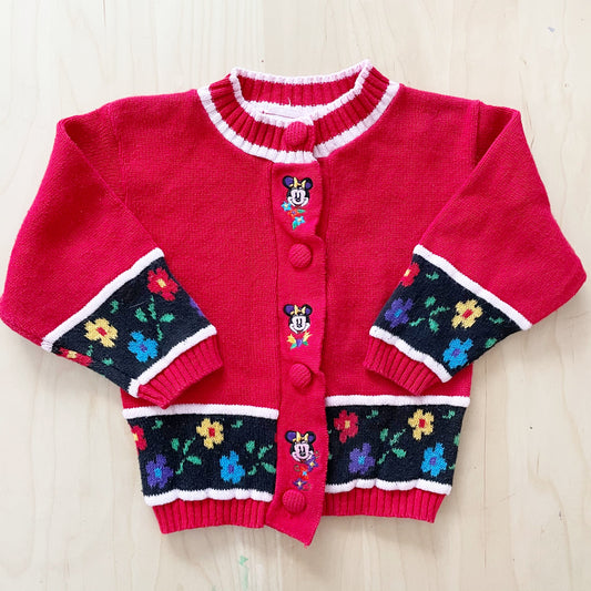 Vintage Disney Store Minnie Floral Cardigan - Yellow Clover Vintage Kids Clothes