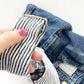 OshKosh Dark Denim Stripe Overalls - Yellow Clover Vintage Kids Clothes