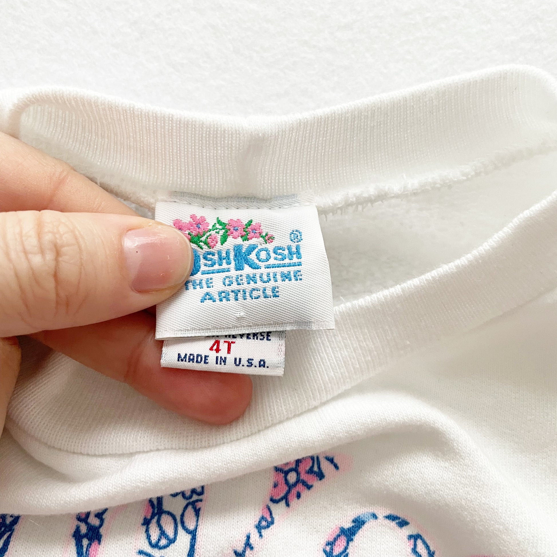 OshKosh Floral Logo Sweatshirt - Yellow Clover Vintage Kids Clothes
