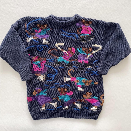 Mice Skaters Crewneck Sweater - Yellow Clover Vintage Kids Clothes