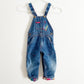 OshKosh Rainbow Plaid Lined Denim Overalls - Yellow Clover Vintage Kids Clothes