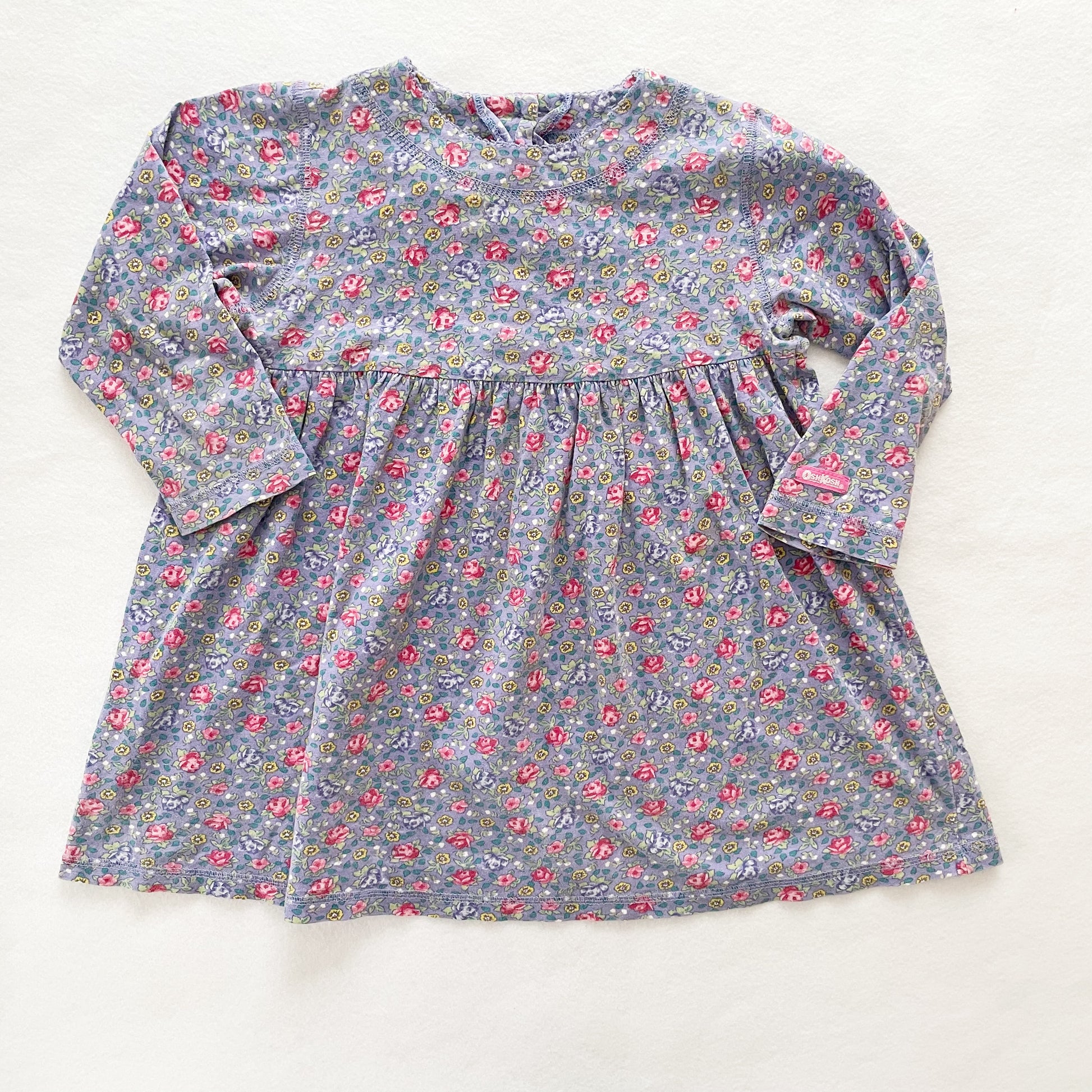 OshKosh Lavender Ditsy Floral Dress - Yellow Clover Vintage Kids Clothes