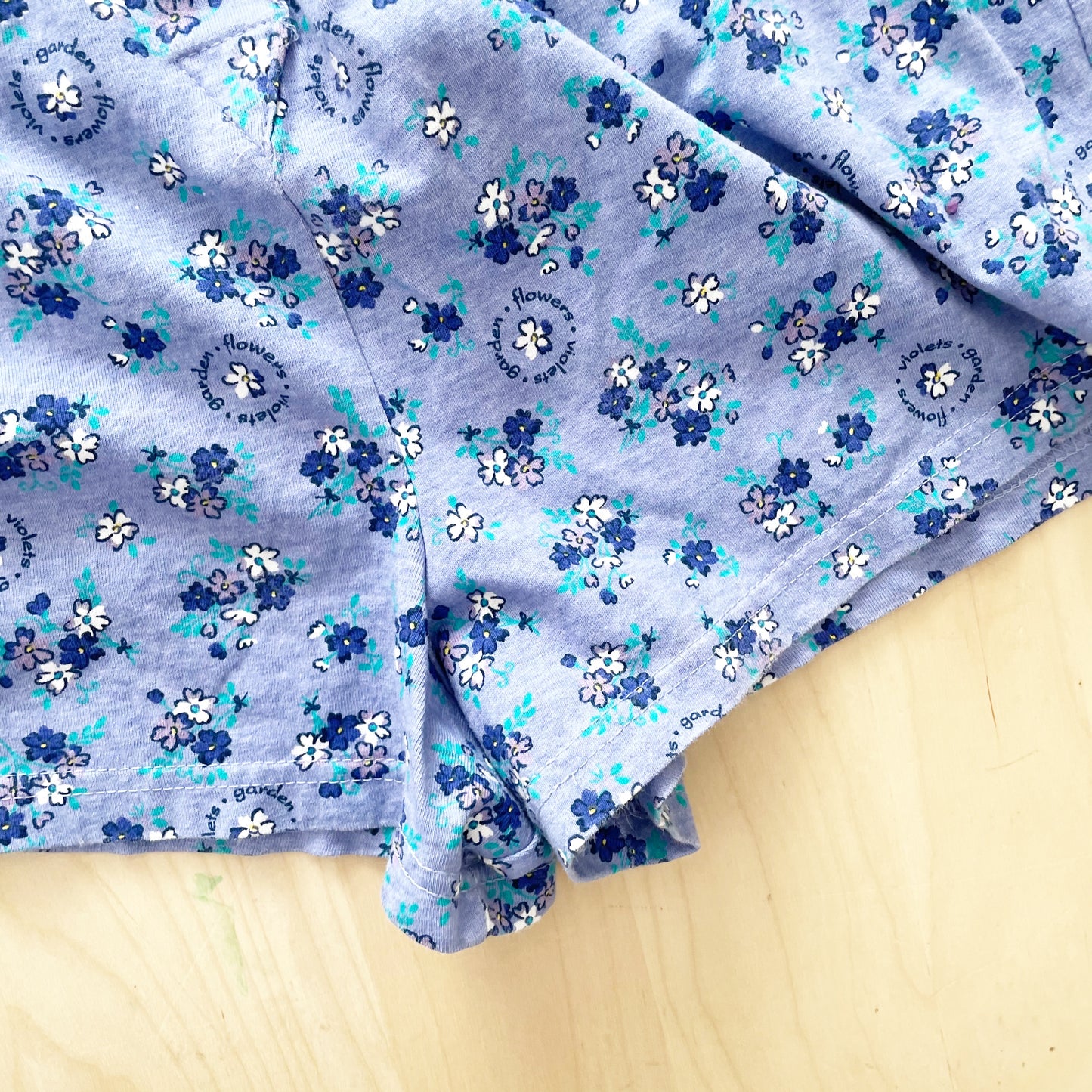 OshKosh Periwinkle Floral Romper - Yellow Clover Vintage Kids Clothes