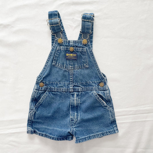 OshKosh Classic Cut Denim Shortalls - Yellow Clover Vintage Kids Clothes