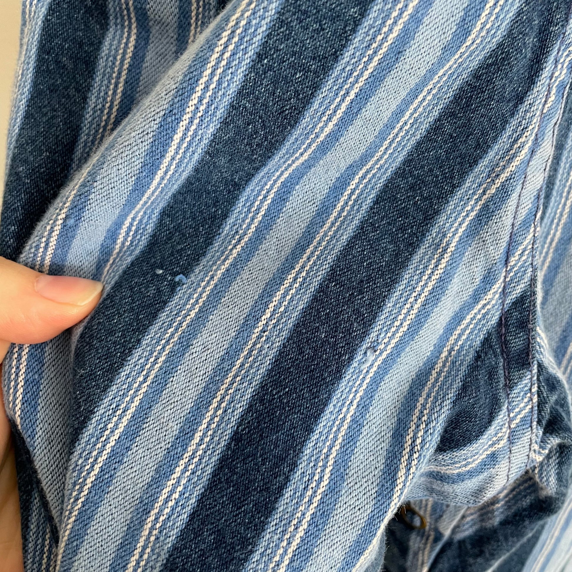 OshKosh Blue Wide Striped Overalls - Yellow Clover Vintage Kids Clothes