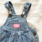 Baby B’gosh Medium Light Wash Scoop Cut Overalls - Yellow Clover Vintage Kids Clothes