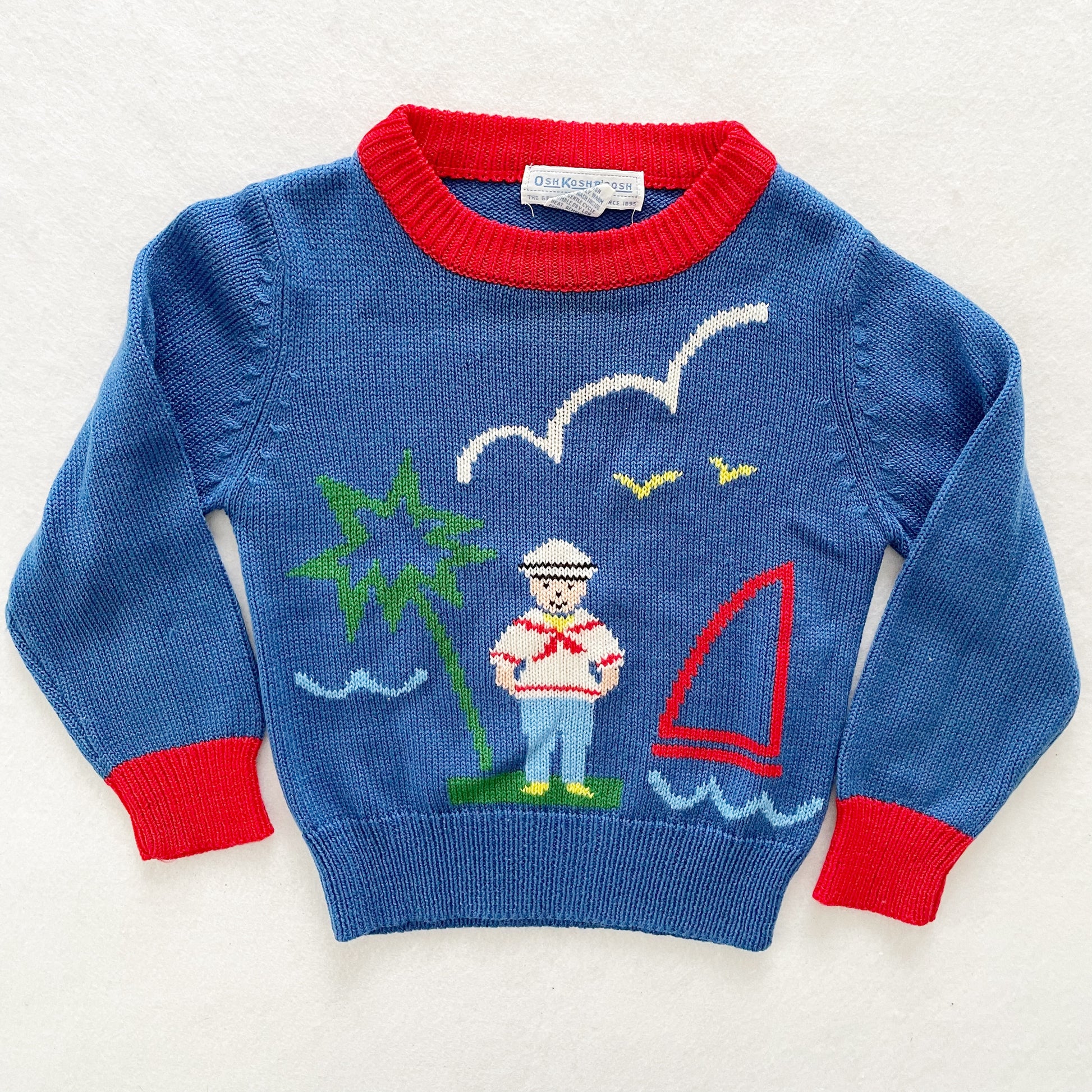 OshKosh Sailor Boy Sweater - Yellow Clover Vintage Kids Clothes