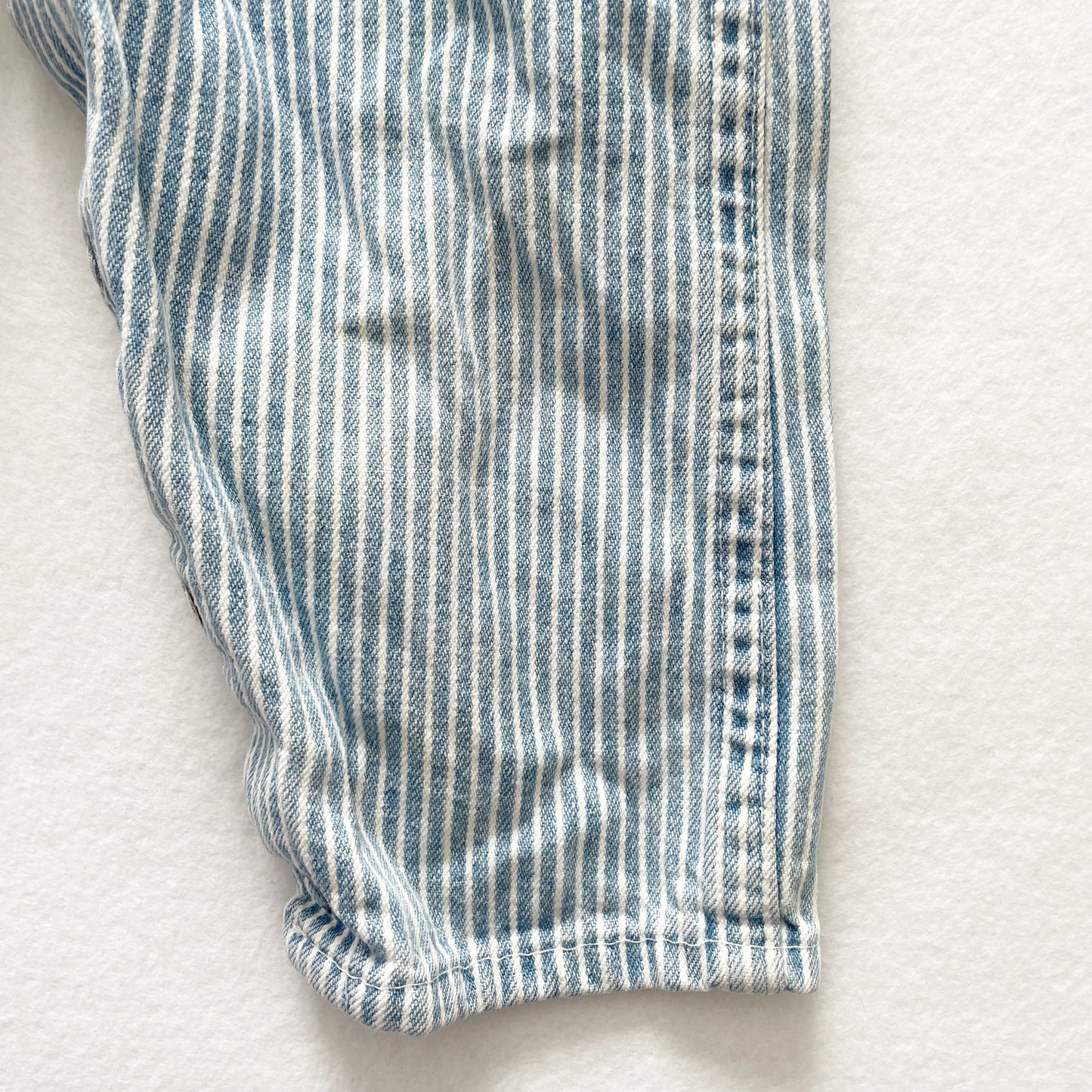 Baby B’gosh Lighter Denim Hickory Stripe Overalls - Yellow Clover Vintage Kids Clothes