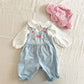 Baby B’gosh Light Wash Embroidered Overalls Set