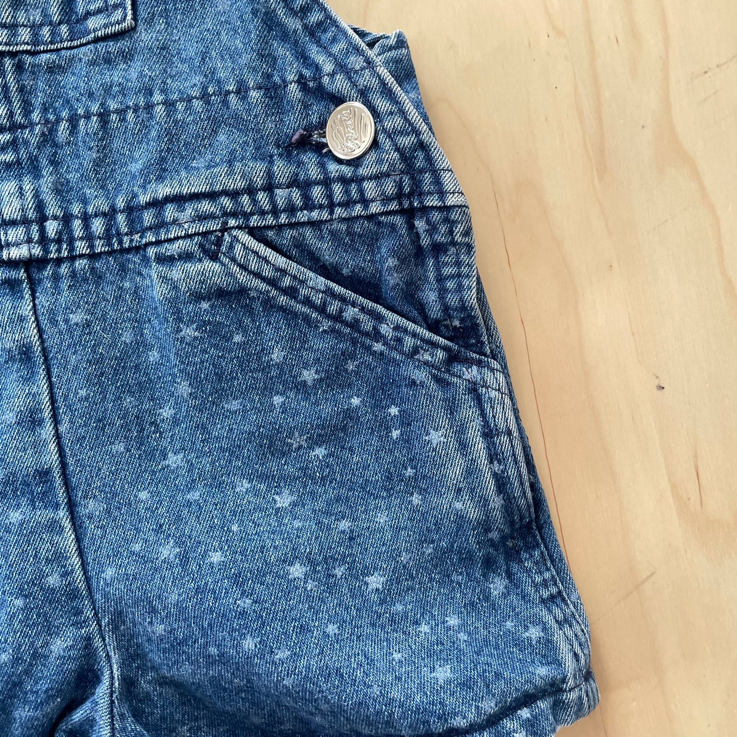 Vintage Liberty Star Print Denim Shortalls
