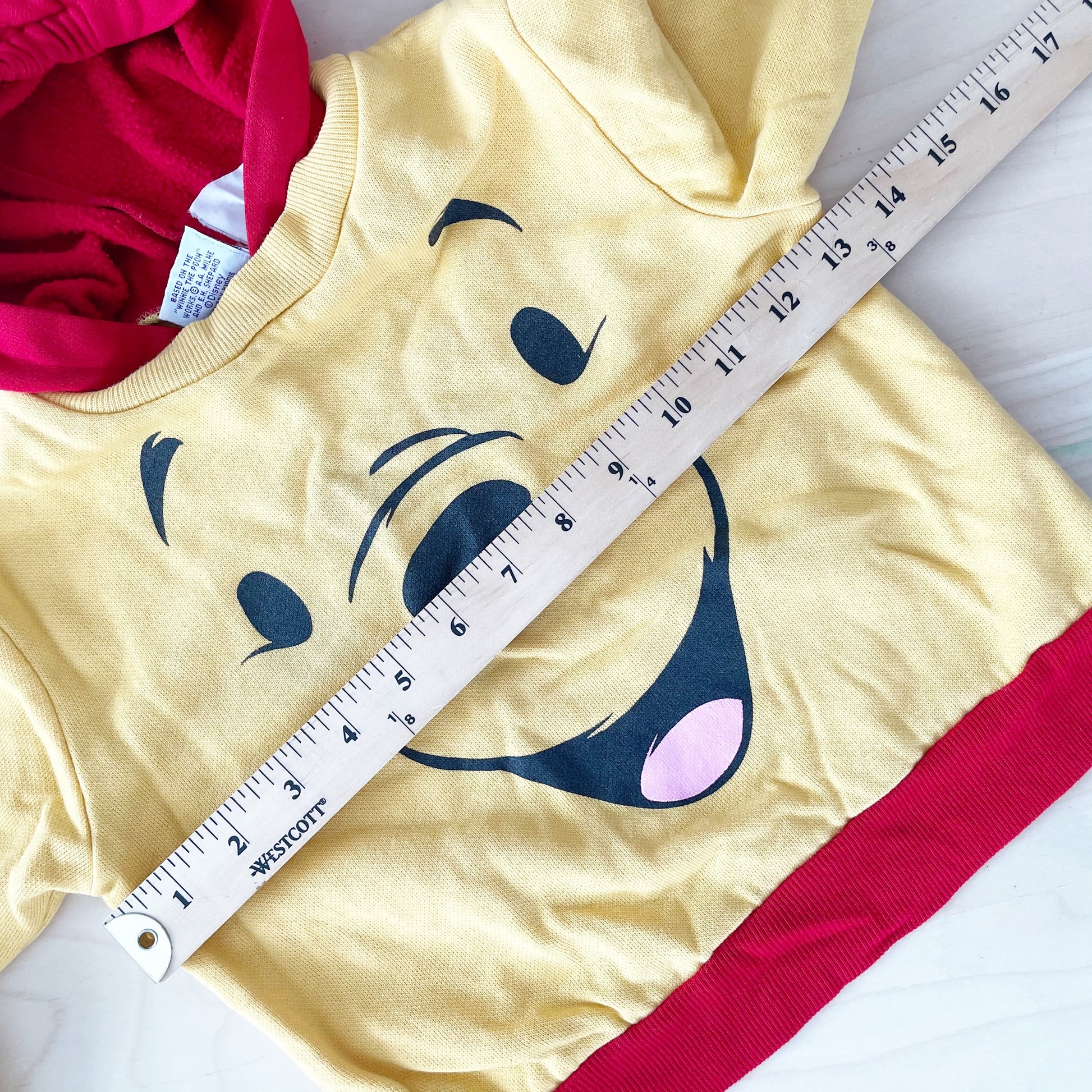 Vintage Pooh Eared Hooded Sweatshirt - Yellow Clover Vintage Kids Clothes