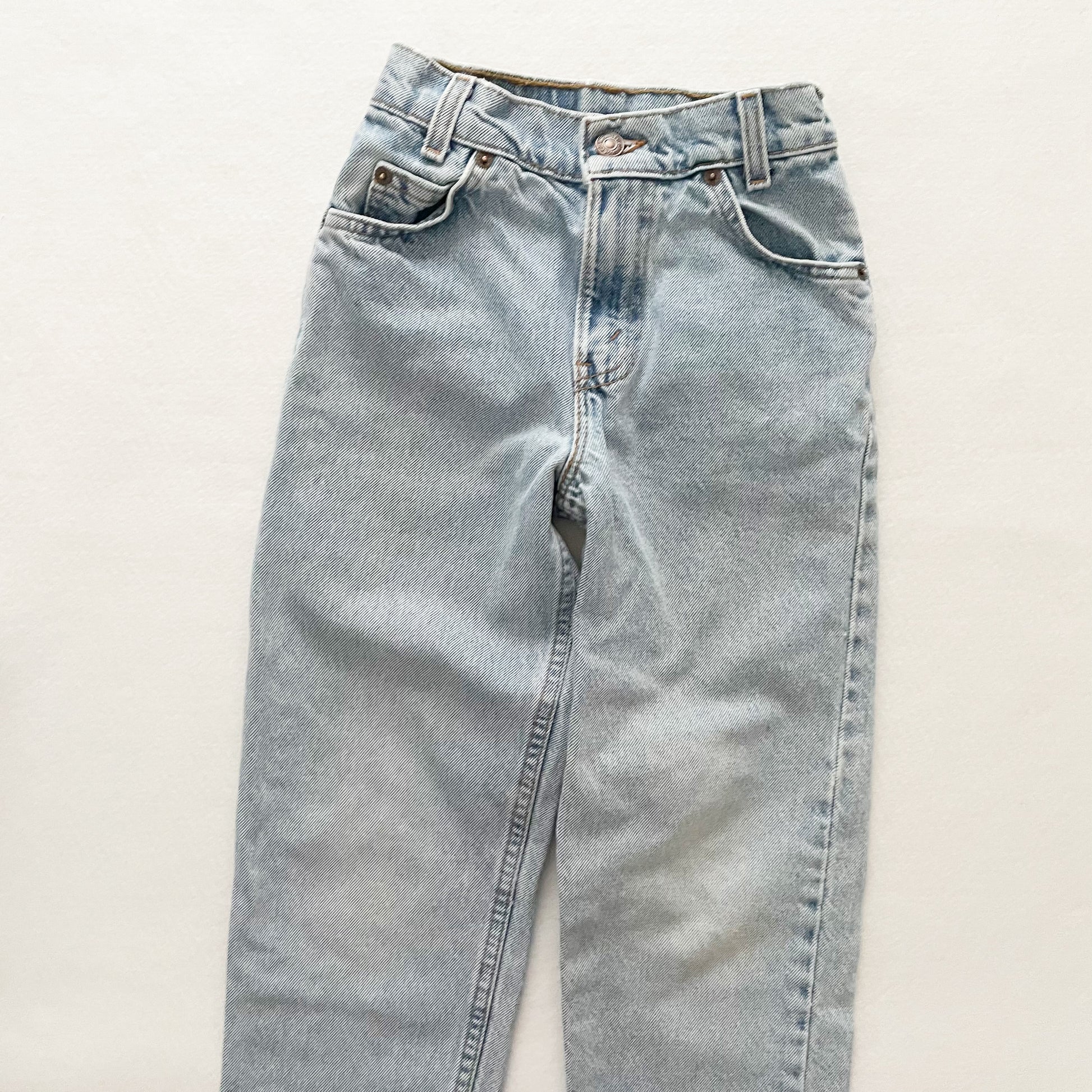 Levi’s Light Wash White Tab Jeans - Yellow Clover Vintage Kids Clothes