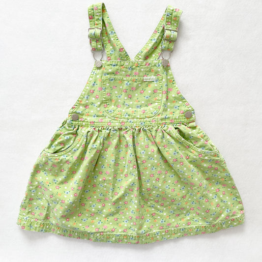 OshKosh Green Floral Skirtall - Yellow Clover Vintage Kids Clothes