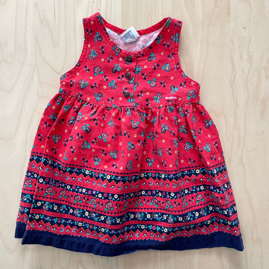 OshKosh Red Paisley Floral Dress - Yellow Clover Vintage Kids Clothes