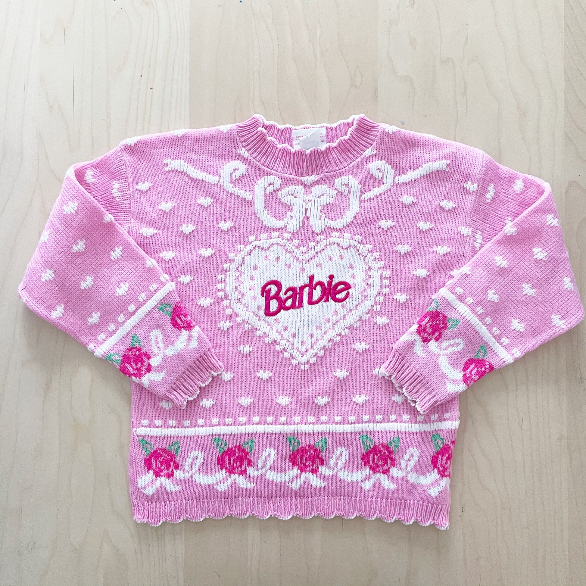 Vintage Barbie Sweater - Yellow Clover Vintage Kids Clothes
