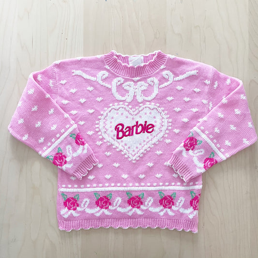 Vintage Barbie Sweater - Yellow Clover Vintage Kids Clothes