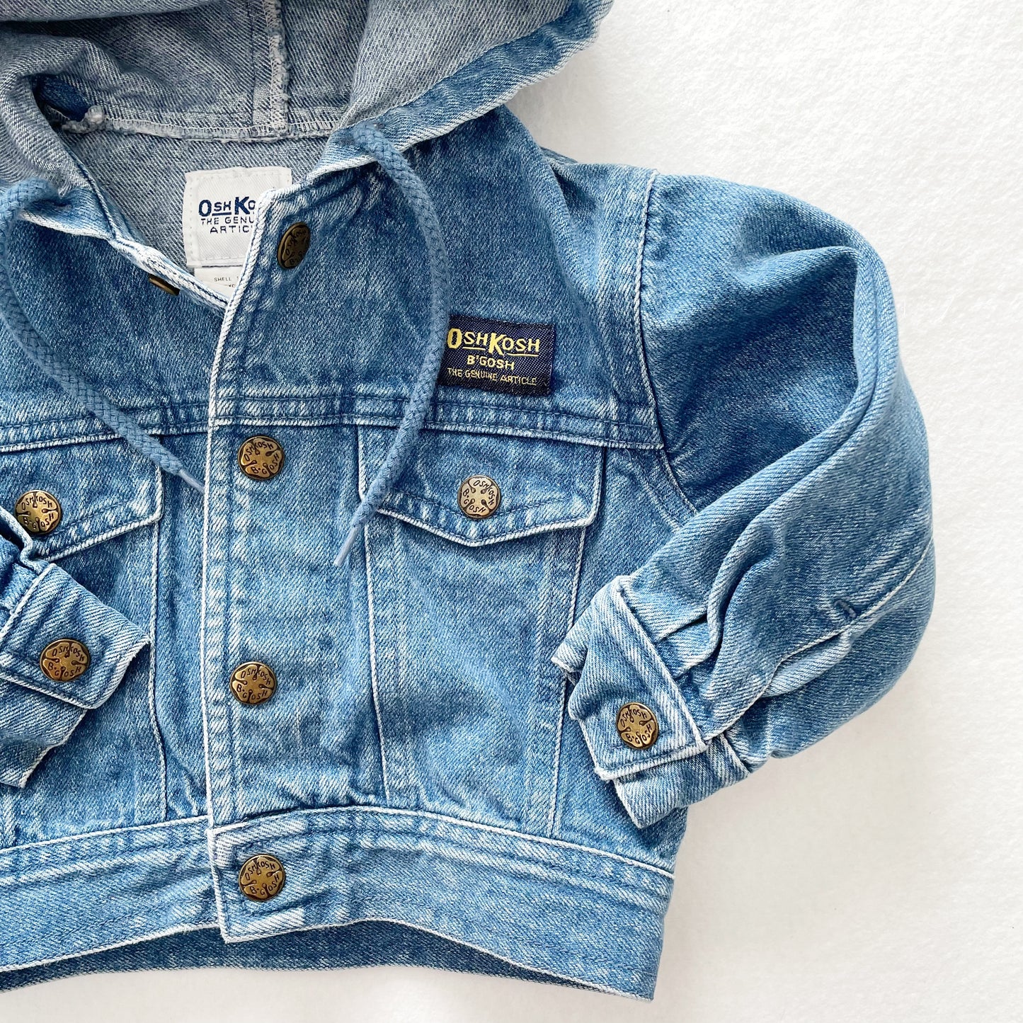 OshKosh Denim Hooded Jacket - Yellow Clover Vintage Kids Clothes